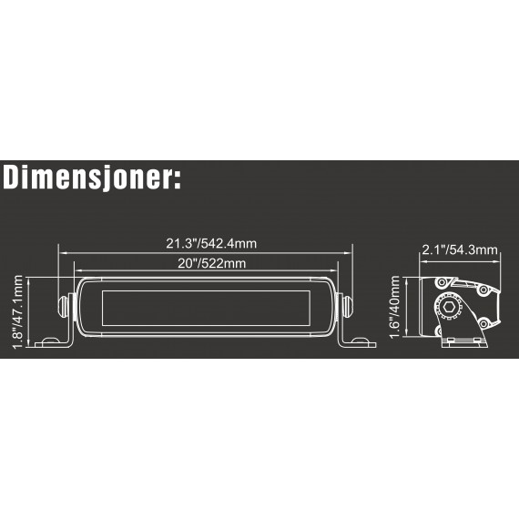 LED BAR 21" 9000 LUMEN - SLIM