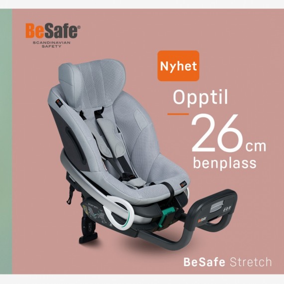 BeSafe Stretch, Bakovervendt, 61-125cm/36 kg, Beltemontert, Fresh Black Cab